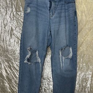 Old Navy Mid-Rise Boyfriend Loose Cut Distressed Jeans